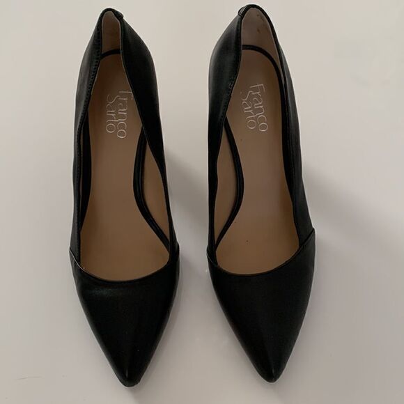 Franco Sarto L-Abree Black Leather Heels Pumps Women’s Shoes Size 9,5 - Picture 3 of 14